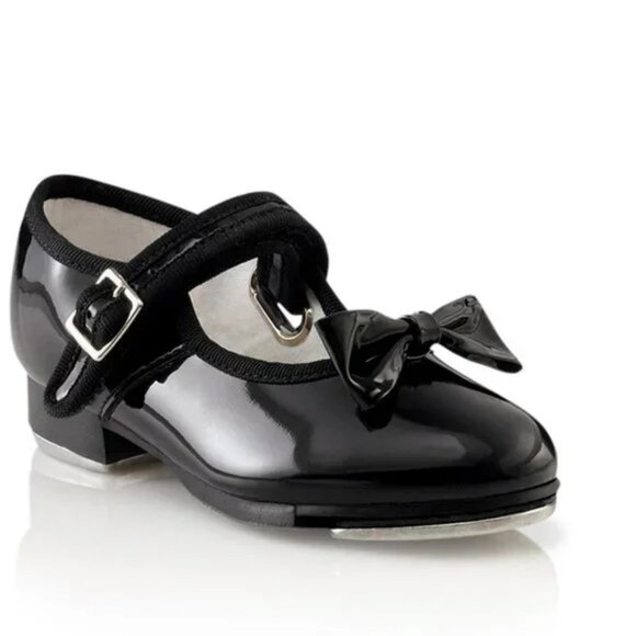 NEW Capezio Mary Jane Velcro Faux Buckle Patent Tap Dancing Dance Toddler Shoes - Picture 2 of 2